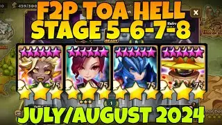 F2P TOA HELL STAGE 5 - 6 - 7 - 8 ( CHAKRA - SYLVIA - CHOW - MORRIS ) JULY AUGUST 2024 SUMMONERS WAR