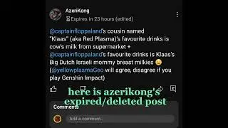 @AzeriKong's exposed because of his expired post on his community section