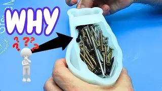 Why On Earth Is He Filling This Silicone Mould With Screws