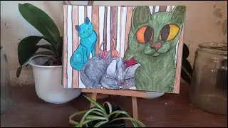 filling a spread in my sketchbook with a bunch of cats