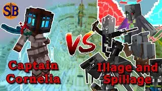 Reworked Ghost of Captain Cornelia vs Illage and Spillage | Minecraft Mob Battle