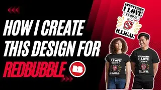 How I Create this Design for Redbubble using Canva | T-Shirt Design with Canva 