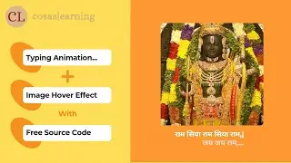 Source Code Of Typing Animation | Image Hover Effect | Free Source Code | Cosas Learning
