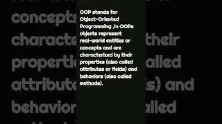 Object Oriented Programming