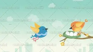 1035 02 Two Birds HD Animated Stock Footage