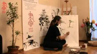 Обучение рисованию сосны при помощи живописи у-син Часть 1 