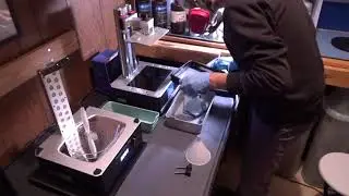 Cleaning the resin vat on the Photon Mono X & curing the new barrel