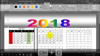 MS WORD  Basic Tutorial No 4 How to design a Calander 2018 in Ms Word by Daniyal Computer Academy