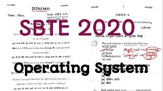SBTE 2020 MCQ II OPERATING SYSTEM II SOLUTION IN DETAILS II