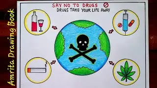 International Day against drug abuse drawing | Say No to drugs poster | Anti Drug Day Drawing Easy
