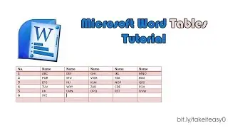 Microsoft Word Tables Tutorial