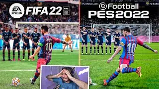 FIFA 22 VS EFOOTBALL- COBRANÇA DE FALTA (É FAKE É O PES 21 E O FIFA 21)