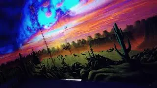 Nevada Landscape - Black Light Mural Painting - by Antonipaints