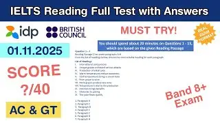 IELTS Reading Practice Test with Answers 01.11.2025 - Test #53