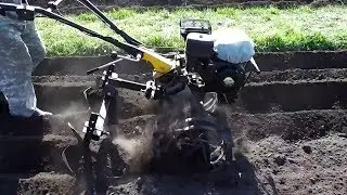 Planting potatoes with a walk-behind tractor and a DOUBLE hiller