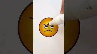 🔅 How to Draw With this posca markers sound 😠 Angry face emoji? step by step EASY'! 