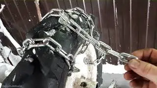 Snow chains for your walk-behind tractor. The easiest option! Clearing snow with a walk-behind tr...