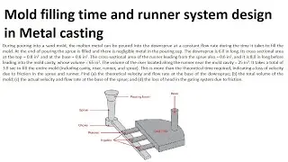 Mold filling time and runner system design in Metal casting