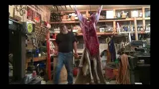 Processing some deer meat.