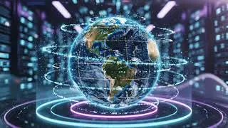 Digital Globe Green Screen | Futuristic Technology VFX Stock Video