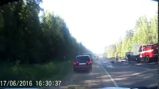 На трассе в Удмуртии взорвалась газель. Видео: Жора Шурупов