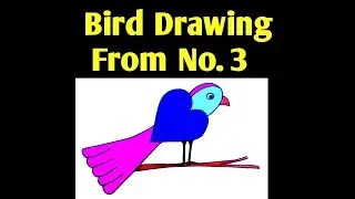 how to draw bird from number  3 ll #numberdrawing ‎@subhuarts