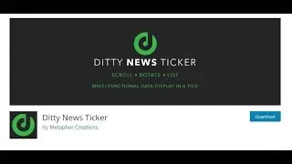 How to setup Ditty News Ticker for wordpress site.