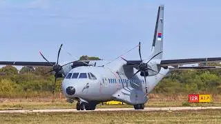 Serbia Air Force CASA C295W Low Pass & Landing at Batajnica Airport | Zastava 2024
