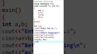Program to perform function call by reference with swapping in C++ programming | Learners Region
