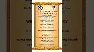 "WELCOME CEREMONY " Academic Year 2024-25 | ARUNA COLLEGE OF LIBERAL ARTS & SCIENCE #shorts #2024