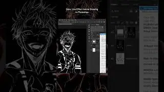 Glow Line Effect Anime Drawing in Photoshop #shorts #photoshop #anime #glow