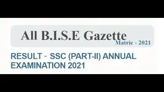 All Boards Gazette - Matric 2021
