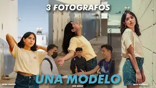 3 FOTOGRAFOS HACIENDO FOTOS A UNA MODELO