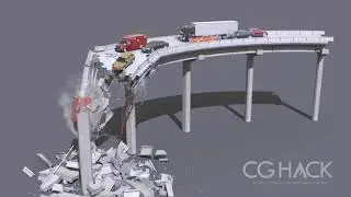 BRIDGE COLLAPSE - TYFLOW SIMULATION + DOWNLOAD 3DS MAX SCENE