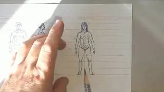 Рисую фигуру женщины. Шаблон для лепки из пластилина всяких персонажей.