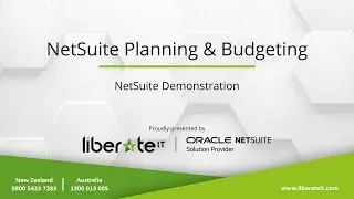 Oracle NetSuite - Planning and Budgeting in Netsuite