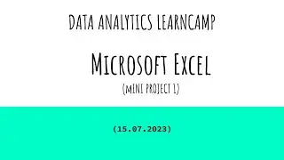 Data Analytics LearnCamp   Week 1 Project Walkthrough