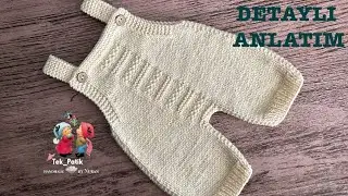 Yenidoğan Askılı Şort Tulum / 1 Yumak 1 Tulum / Kolay Bebek Tulumu