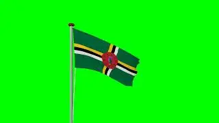 Dominica COUNTRY NATIONAL FLAG ANIMATED GREEN SCREEN EFFECT BACKGROUND VIDEO