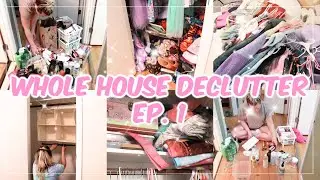 NEW! DECLUTTERING MY WHOLE HOUSE EP. 1 | CLEAN WITH ME 2024 | EXTREME CLEANING MOTIVATION