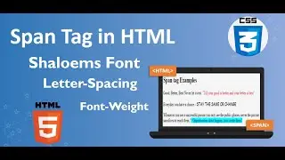 CSS | Shaloems Font | Span Tag | Letter-Spacing | Font-Weight | WEB DEVELOPMENT | HTML | VS CODE