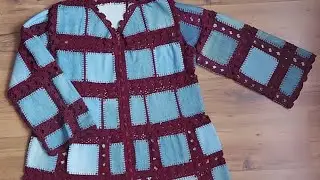 Куртка из джинсовых квадратов 2 часть