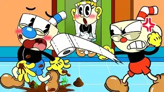 CUPHEAD In Public Bathroom - Trolling Mugman / Cuphead DLC Animation
