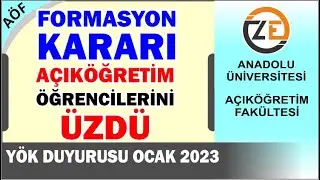 AÖF YÖK ün Formasyon Kararı Açıköğretimlileri Üzdü ocak 2023 Güncel