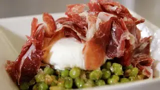 Els millors pèsols ofegats amb ou poché i pernil ibèric