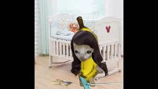 BANANA CAT 🍌🐱 BABY FELL INTO THE TRASH AND TAKEN AWAY BY CAR 