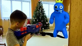 Nerf Game Нерф против Голубого и Оранжевого Радужного друга