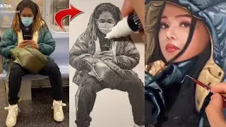 Devon Rodriguez TikTok Art Reaction | Devon Rodriguez Drawing Portraits On The NYC Subway