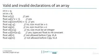 4  Variable Length Arrays