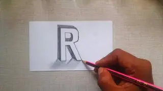 3D letter drawing R